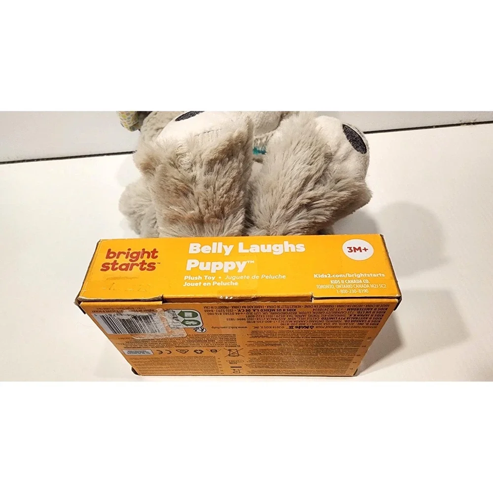 Bright‎ Starts Belly Laughs Puppy Plush  Toy Squeeze Belly for Words and Music